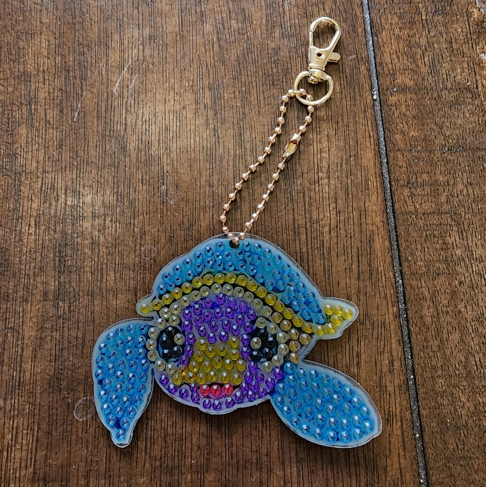 Blue and Purple Sequin Turtle Key Holder